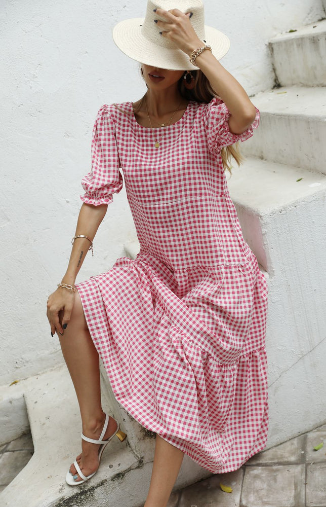 
            
                Load image into Gallery viewer, Georgie Pink Gingham Dress
            
        