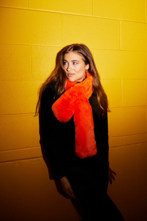 Betsy Faux Fur Scarf - Orange