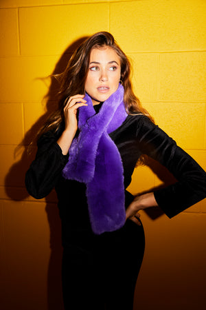 Betsy Faux Fur Scarf - Purple