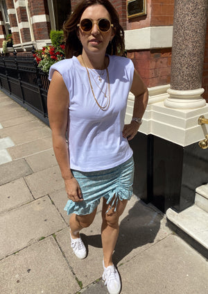 Ruched mini skirt mint
